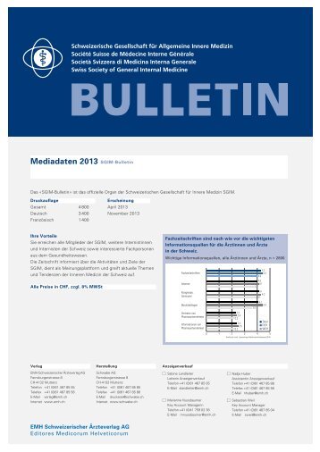 Mediadaten 2013 SGIM-Bulletin - EMH