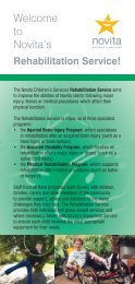 Brochure - Rehabilitation Services - Novita Children's Services