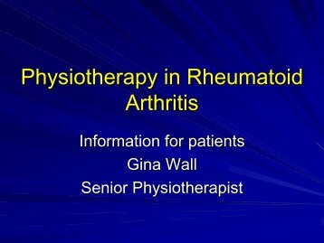 Physiotherapy in Rheumatoid Arthritis
