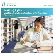 (Hons) English Literature with American Literature - University of ...