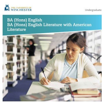 (Hons) English Literature with American Literature - University of ...