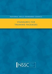 Standards for Training Packages - National Skills Standards Council ...