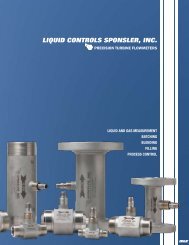 LIQUID CONTROLS SPONSLER, INC. - Controls Warehouse