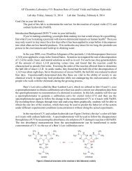 AP Chemistry Laboratory #15: Determination of the Equilibrium ...