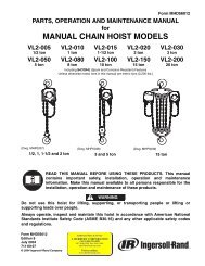 VL2 Manual Chain Hoist - Ingersoll Rand Industrial Technologies ...