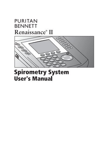Puritan-Bennett Renaissance II - User manual.pdf - Frank's Hospital ...