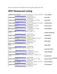 Here is our restaurant list including contact person, phone number ...