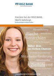 Berufsausbildungen und duales Studium - WGZ Bank
