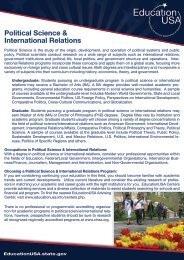 Political Science & International Relations - EducationUSA