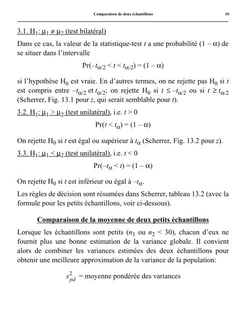 Comparaison de deux Ã©chantillons - Laboratoire de Pierre Legendre