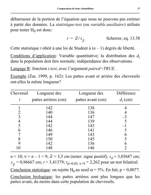 Comparaison de deux Ã©chantillons - Laboratoire de Pierre Legendre