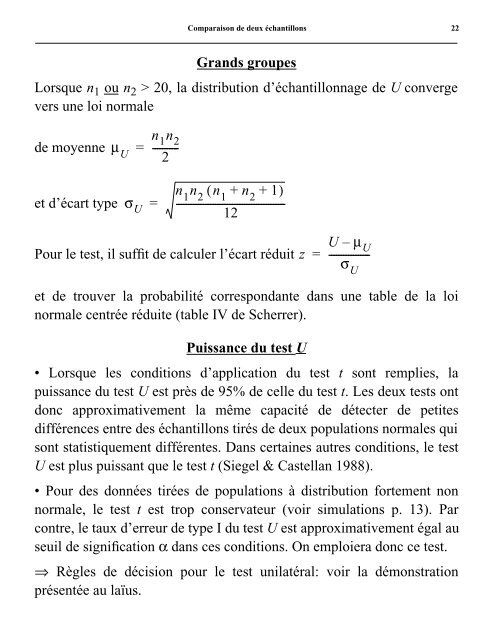 Comparaison de deux Ã©chantillons - Laboratoire de Pierre Legendre