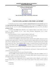 FACULTATEA de EDUCATIE FIZICA SI SPORT - Universitatea ...