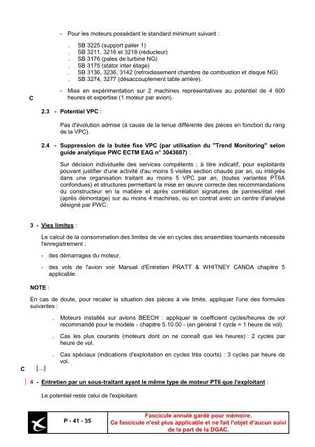 DOCUMENTATION GSAC - Consignes de NavigabilitÃ© franÃ§aises