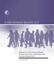 Report of the Consultation Committee for a Proposed WA Human ...