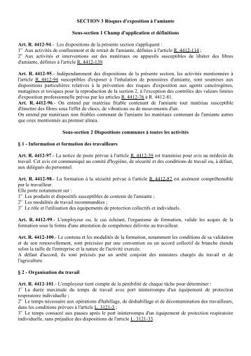 Code du Travail articles R.4212-94 Ã  118