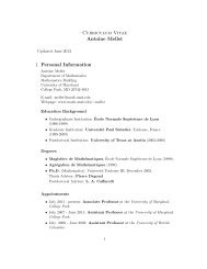 Curriculum Vitae Antoine Mellet 1. Personal Information - Math ...