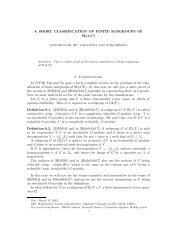 A SHORT CLASSIFICATION OF FINITE SUBGROUPS OF SL(3,C) 0 ...