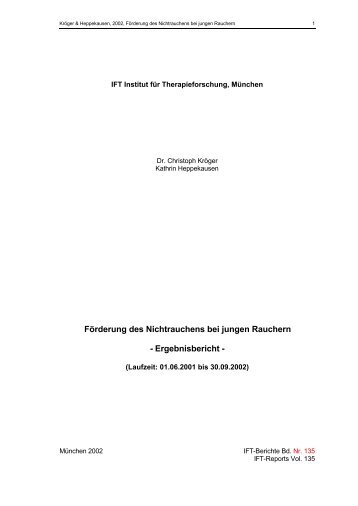 Ergebnisbericht des Institus für Therapieforschung (IFT)