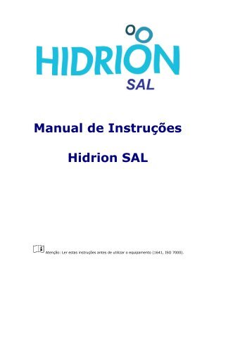 Manual de InstruÃ§Ãµes HIDRION SAL