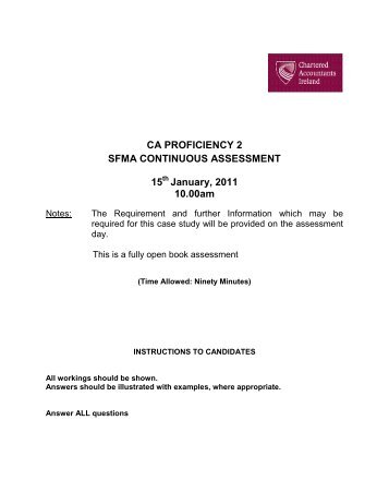 SFMA Case Study January 2011 Assessment.pdf - Student