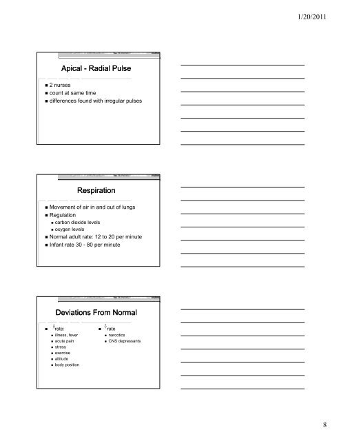 Vital Signs Assessment of Vital Signs Temperature