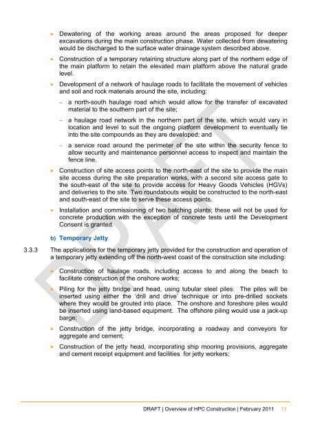 Draft Overview of HPC Construction - EDF Hinkley Point