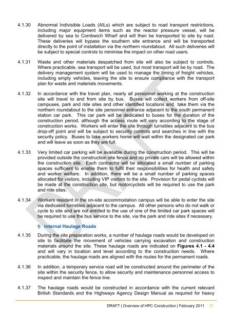 Draft Overview of HPC Construction - EDF Hinkley Point