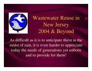 Wastewater Reuse in New Jersey 2004 & Beyond
