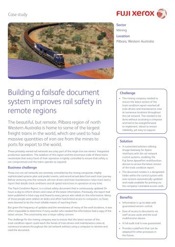 Building a failsafe document system improves rail safety ... - Fuji Xerox