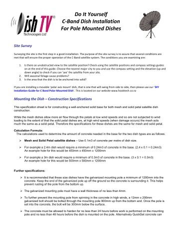 DIY Installation Guide for C Band Pole Mounted Dish - Dish TV ...