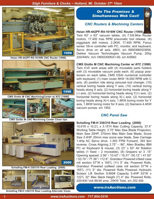 Thursday October 27th 10am 1201 Industrial Ave ... - IRS Auctions!