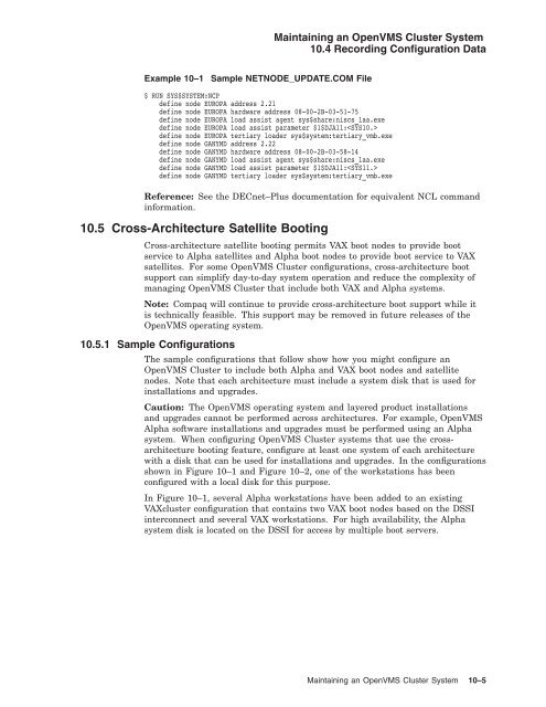 OpenVMS Cluster Systems - OpenVMS Systems - HP