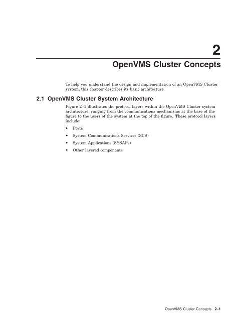 OpenVMS Cluster Systems - OpenVMS Systems - HP