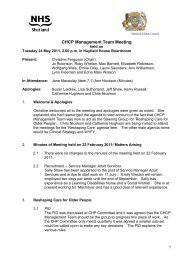 CHCP Management Team Meeting - Shetland Islands Council