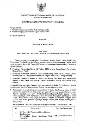 (Penyelidikan Umum, Eksplorasi, Studi - Departemen Energi dan ...