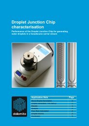 Droplet Junction Chip characterisation - Dolomite Microfluidics