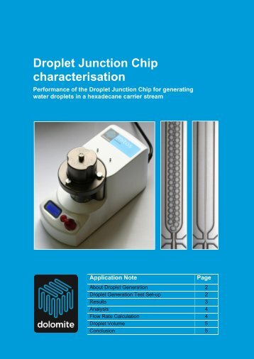 Droplet Junction Chip characterisation - Dolomite Microfluidics