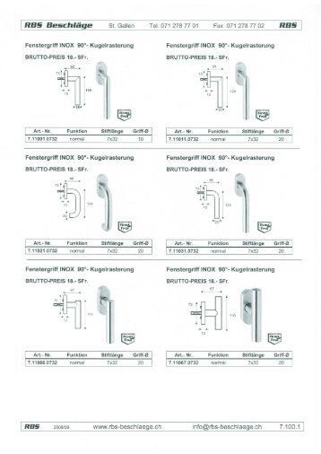 Fenstergriffe - Rbs-beschlaege.ch