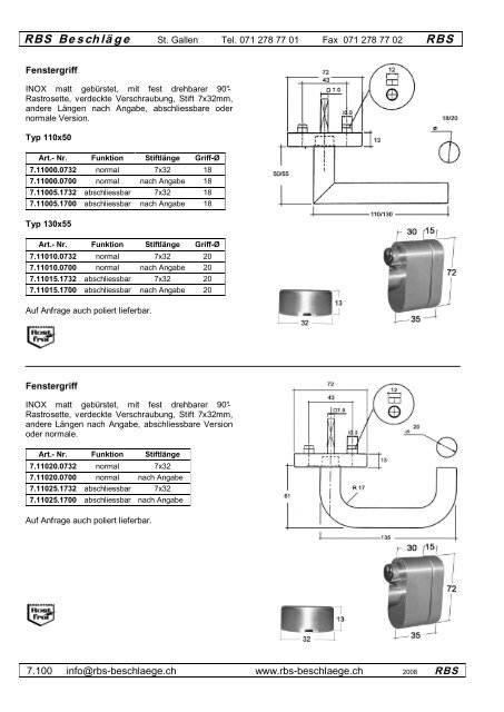 Fenstergriffe - Rbs-beschlaege.ch