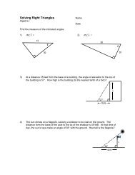 Right Triangle Trig word problems