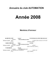 Annuaire du club AUTOMATION: 2008