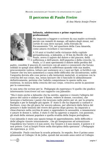 Il percorso di Paulo Freire - Associazione Macondo