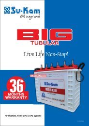 Sukam tubular battery brochure - MyGadgetsMall.com