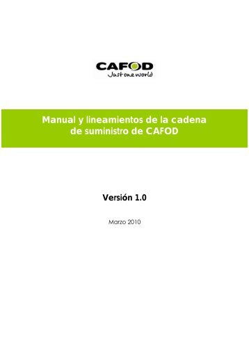 Manual y lineamientos de la cadena de suministro de CAFOD