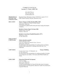 CURRICULUM VITAE Suzanne E. Clarke, MPH, RN - St. Catherine ...