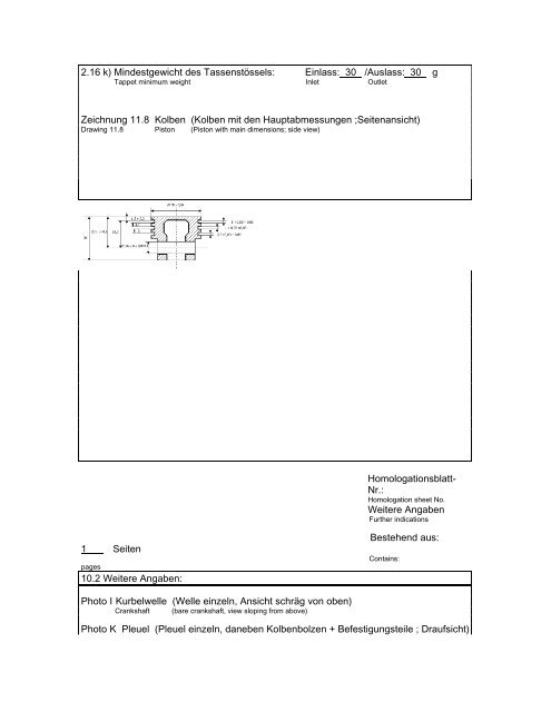 Motor-Homologationsblatt