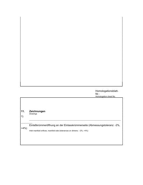 Motor-Homologationsblatt