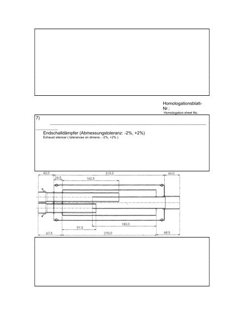 Motor-Homologationsblatt