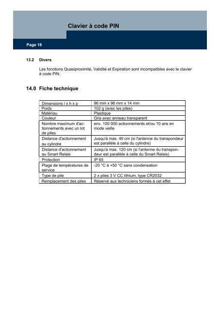 Clavier Ã  code PIN - SimonsVoss technologies